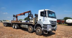 2016 Mercedes-Benz 3535 Twinsteer with Atlas 168CS Brick Crane and 2016 Afrit Drawbar Trailer