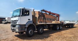 2016 Mercedes-Benz 3535 Twinsteer with Atlas 168CS Brick Crane and 2016 Afrit Drawbar Trailer