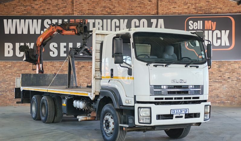 2013 ISUZU FXZ 26-360 FLAT DECK WITH PALFINGER PK 15500 BRICK CRANE