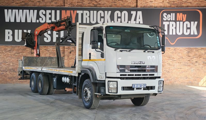2014 ISUZU FXZ 26-360 FLAT DECK WITH PALFINGER PK 15500 BRICK CRANE