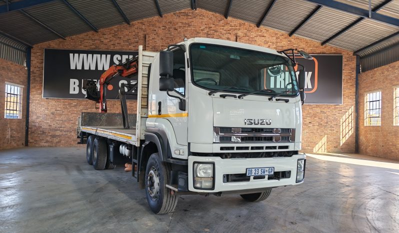 2014 ISUZU FXZ 26-360 FLAT DECK WITH PALFINGER PK 15500 BRICK CRANE
