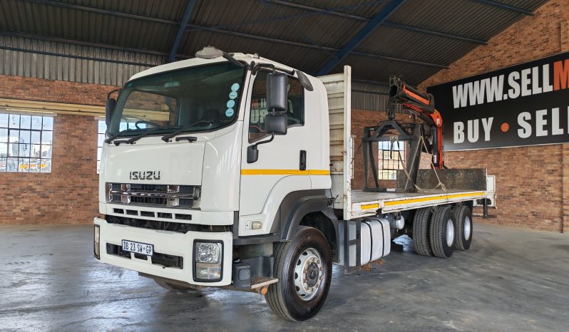 2014 ISUZU FXZ 26-360 FLAT DECK WITH PALFINGER PK 15500 BRICK CRANE