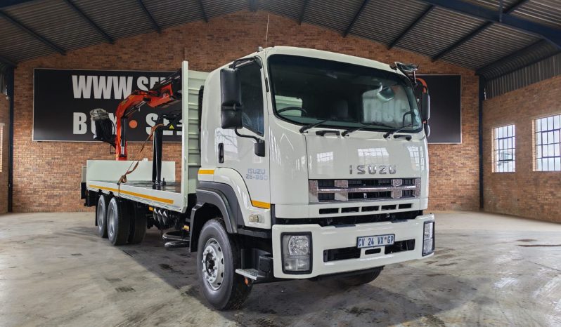 2013 ISUZU FXZ 26-360 FLAT DECK WITH PALFINGER PK15500 BRICK CRANE