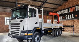 2012 SCANIA G380 6X6 DROPSIDE WITH PALFINGER PK23500 CRANE